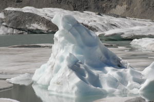 Travel to hike to a glacier! / Iceberg at Grinnell Glacier, Glacier N.P., Montana - (c) 2006 Ted Grellner